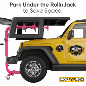 Pink RollnJack Jeep Hardtop Removal & Storage Device