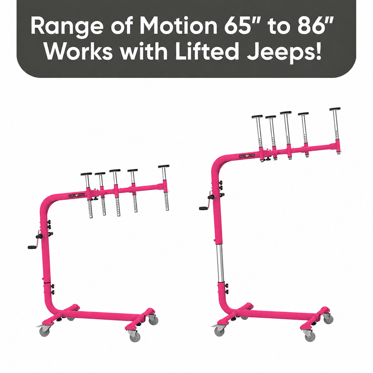 Pink RollnJack Jeep Hardtop Removal & Storage Device
