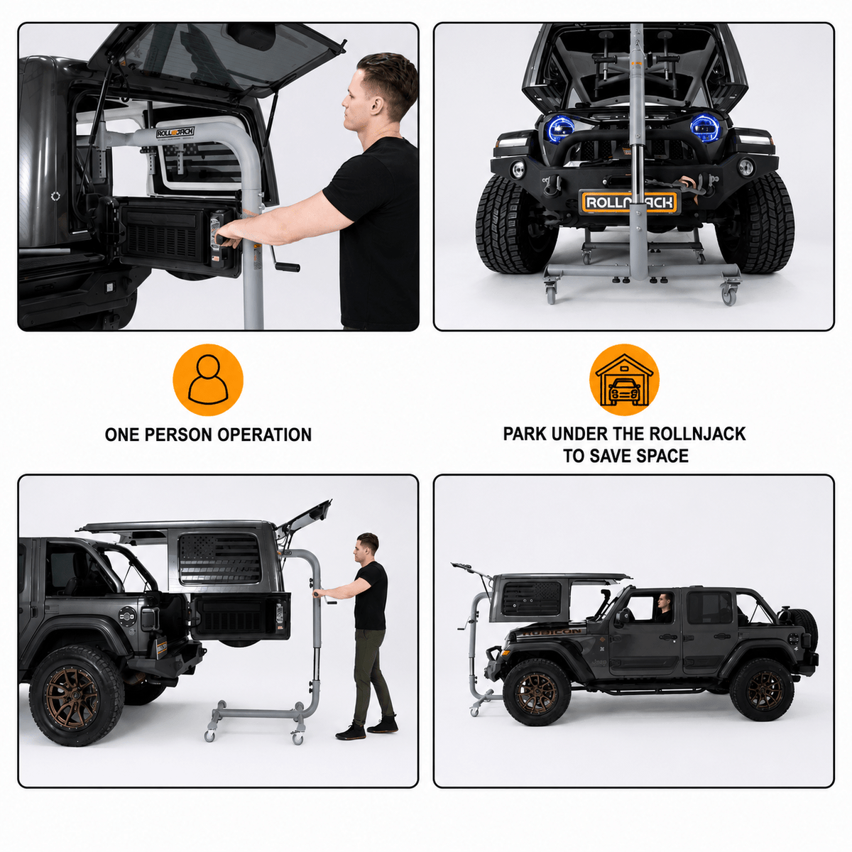 RollnJack Jeep Hardtop Removal & Storage Device
